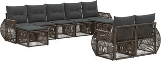 vidaXL Conjunto De Sof&aacute;s De Jard&iacute;n 9 Uds. Gris Y Gris Oscuro Vidaxl