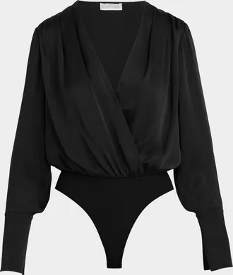 Favorite Daughter The Date Satin Bodysuit