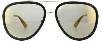 Gucci Aviator Black Gold Gold Sunglasses