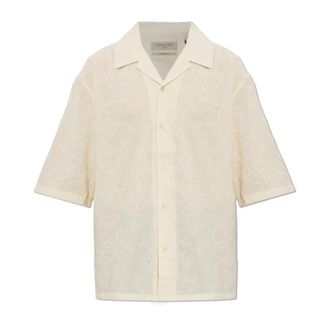 AllSaints Cenizo Shirt - Heren - Korte mouwen Overhemden - Beige - S - Katoen - Overhemden