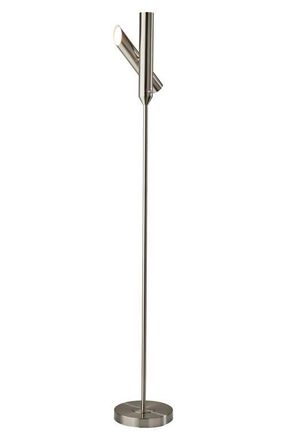 Adesso Vega LED Torchiere Floor Lamp in Brushed Steel at Nordstrom