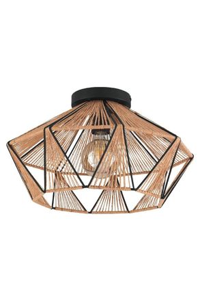 Eglo Eglo Adwickle IP20 Geometric Flush Ceiling Light in Light Brown