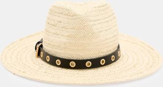 AllSaints Paper Straw Delilah Straw Fedora Eyelet Hat, Size: One Size