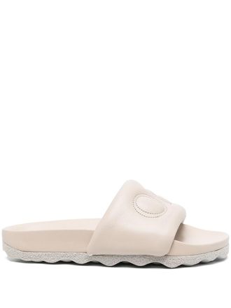 Off-white Bookish Sponge logo-embroidered slides - women - Rubber/Polyester/Leather - 37.5 - Neutrals