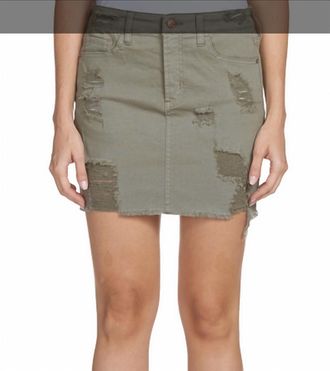 Elan Jean Skirt In Army Green