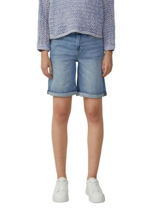 s.Oliver Jeansshorts S.OLIVER, Damen, Gr. 34, N-Gr, blau (mid blau), Denim/Jeans, Obermaterial: 98% Baumwolle, 2% Elasthan, unifarben, normal kniefrei, Jeans J