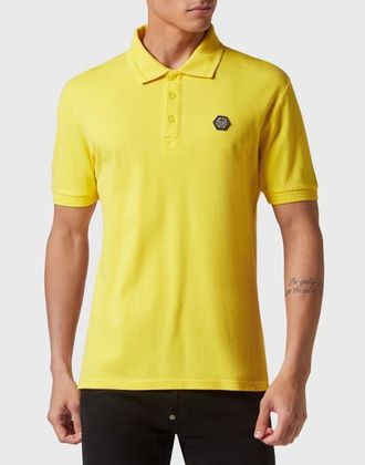 Philipp Plein Polo Shirt Skull&Bones Men in Yellow at Nordstrom, Size Xxx-Large