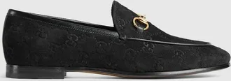 Gucci Womens Gucci Jordaan Loafer, Black, Suede