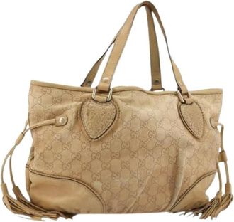 Gucci Pre-owned Handbags, female, Beige, Size: ONE SIZE Pre-owned Vintage Tote Bag