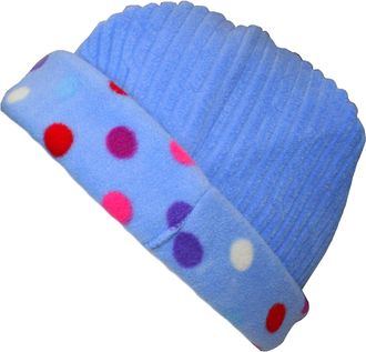 Generic Ladies Spotty Ribbed Fleece Hat 57cm Lilac