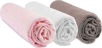 Easy dort Easy Dort - Set di 3 fodere bamb&ugrave; - 60 x 120 - Rosa Bianco Tortora