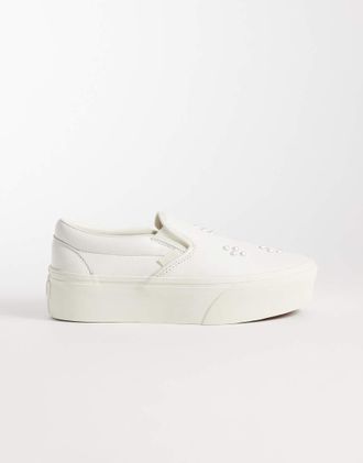 Vans Classic Stackform slip-on borchiati color bianco sporco