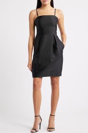 Eliza J Satin Twill Cocktail Dress in Black at Nordstrom Rack, Size 18 (Similar To 14W)