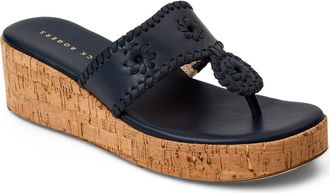 Jack Rogers Jacks High Wedge Sandal in Midnite at Nordstrom, Size 9.5
