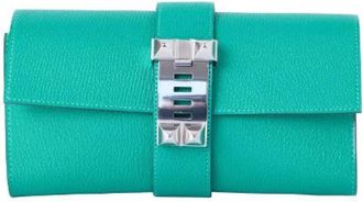 Herm&egrave;s Pre-owned Medor Clutch - Dames - Vintage Clutch - Groen - ONE Size - Leer - Vintage