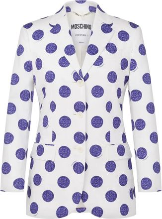Moschino Blazer a pois - Bianco