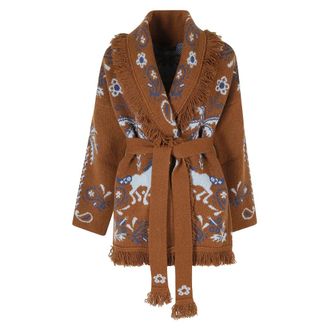 Alanui Island Roots Foulard Cardigan - Dames - Truien - Bruin - Maat: XS Katoen