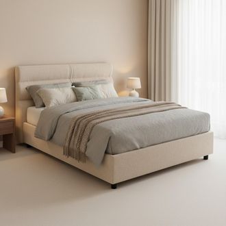 Dmora Cama Plaza Y Media Brivio, Desenfundable, Contenedor Made In Italy, Colch&oacute;n 120x190 Cm, Gris Topo