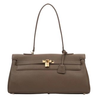 Estro & Luminara Dames, Tassen, Bruin, Maat: ONE Size Leer