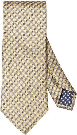 Eton Interlock Print Silk Tie in Light Yellow at Nordstrom