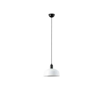 Netlighting Tatawin Medium Dome Pendant Ceiling Light Black Gloss White 1x E27
