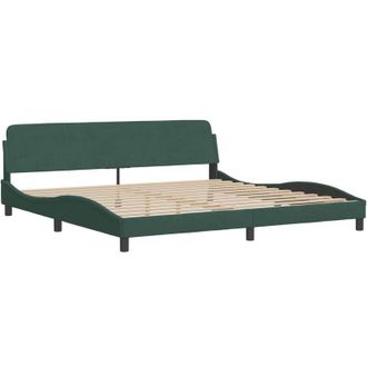 vidaXL Vidaxl - Estructura Cama Sin Colch&oacute;n Terciopelo Verde Oscuro 200x200 Cm