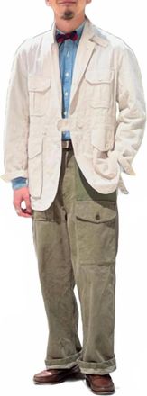 Engineered Garments Folk Stripe Jacket In Beige Seersucker