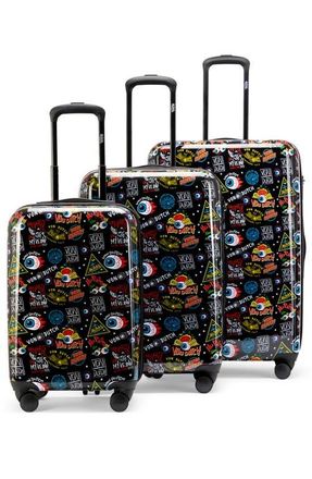 Von Dutch Kustom Kulture 3-Piece Expandable Hardside Spinner Luggage Set in Black Jax at Nordstrom