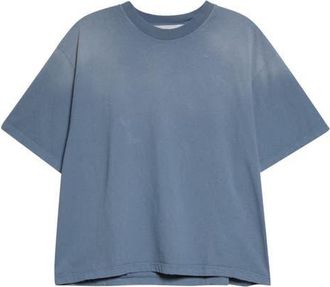 Golden Goose Distressed & Faded Boxy Cotton T-Shirt in Windward Blue at Nordstrom, Size Medium