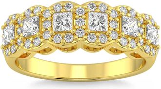 Pompeii3 1Ct Princess Cut Diamond Wedding Ring Stackable Band 14k Gold Lab Grown