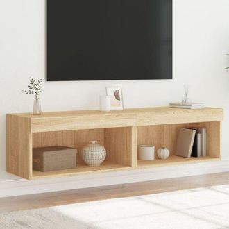 vidaXL Mobili tv con Luci led 2pz Rovere Sonoma 60x30x30 cm - Vidaxl