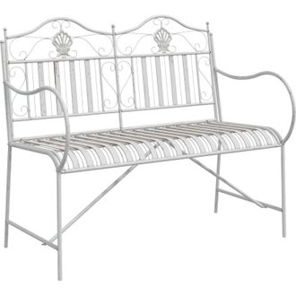 vidaXL Banco De Jard&iacute;n Blanco 104 X 54 X 93cm Acero Vidaxl