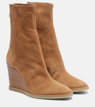 Aquazzura Saint Honoré 85 suede wedge ankle boots