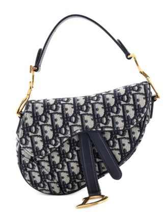 Dior Saddle Handbag Oblique Canvas Mini shoulder bag - Blue