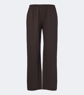 Leset Milo cropped cotton wide-leg pants