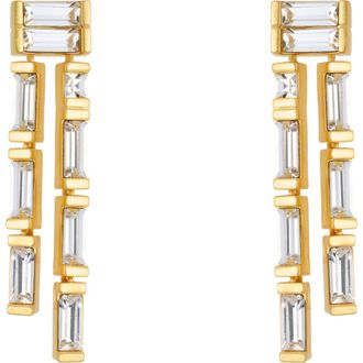 Reiss Livia Linear Crystal Drop Earrings in Gold Tone /Clear Crystal at Nordstrom