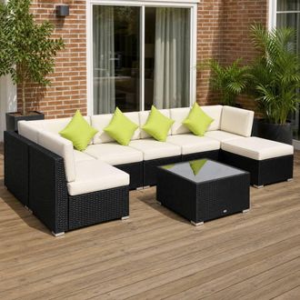 STILVORA Sofa 8-Piece with steel frame khaki in Beige
