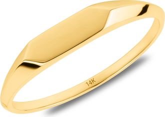 MAX + STONE 14k Yellow Gold Thin Signet Ring
