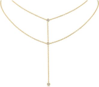 Kenneth Jay Lane Layered Connected Drop Necklace in Clear/Gold at Nordstrom Rack, Size 15