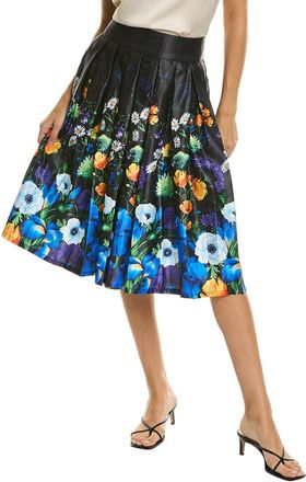 Gracia Pleated Flower Print A-Line Skirt