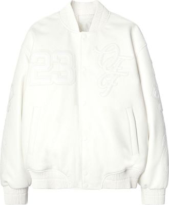 Off-white Natlover patch-detail bomber jacket - men - Cupro/Polyester/Viscose/Cotton/Leather - 50