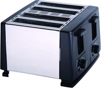 Brentwood 1300W 4 Slice Toaster in Black and Silver