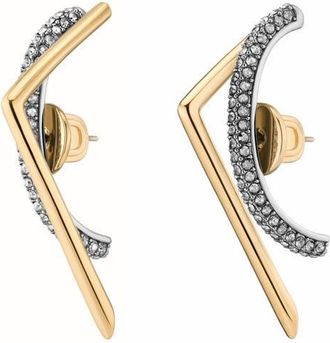 Demarson Zola Pav&eacute; Geometric Stud Earrings in Gold/pave at Nordstrom