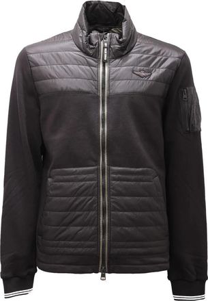 Aeronautica Fleecejas met nyloninzetten - Heren - Winterjassen - Zwart - S - Nylon - Jassen