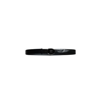 Pinko Leather Belt with Resin Logo Buckle - female - PINKO - Belts - Black - XL - Accessories
