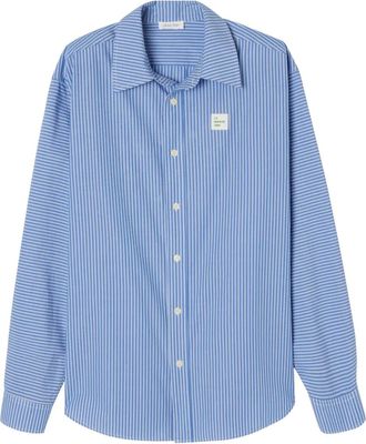 American Vintage Camicia Zatybay a righe con logo - Blu