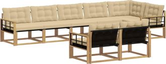 vidaXL Conjunto De Sof&aacute;s De Exterior 8 Uds. Y Beige Vidaxl