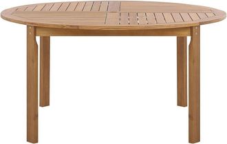 Beliani Mesa de jardín 6 personas de madera de acacia madera clara