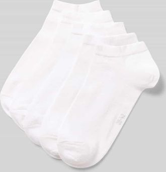 Camano Sneakersocken im 5er-Pack mit gerippten B&uuml;ndchen in Weiss, Gr&ouml;&szlig;e 35-38