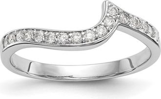 Diamond2Deal 14k White Gold Lab Grown Diamond Wedding Band Ring 0.19Ct Clarity- VS Color- G-H